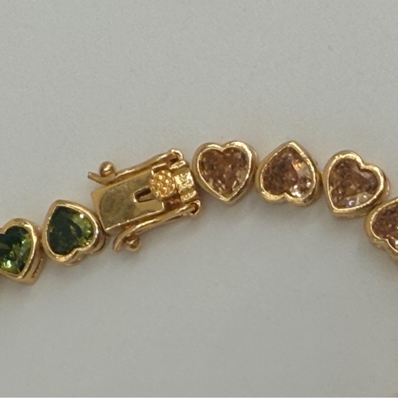 Multicolor Rhinestone Heart Necklace - Picture 4 of 5